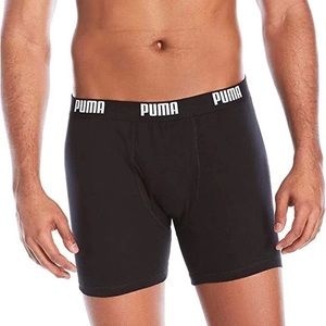Puma Men's 3-Pack Athletic Fit Boxer Briefs-Performance Stretch Tag Free Size M